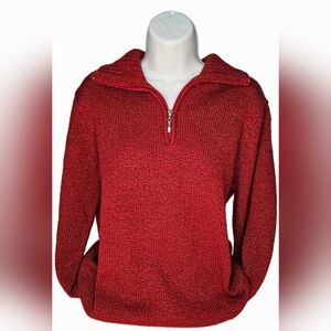 Women's Carolyn Taylor 1/4 Zip Sweater Red Size L